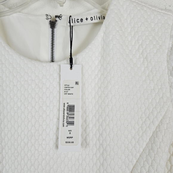 ALICE + Olivia Liv Drop Waist Dress Size 0 NWT White - Picture 5 of 8